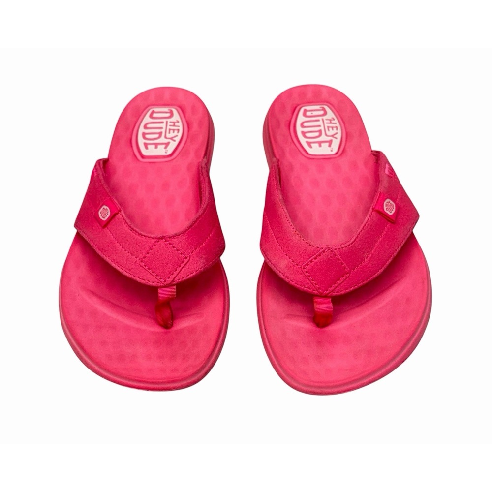 Hey Dude Christi Flip Flop Electric Pink Women Sandals 41801-6QQ - Size 11